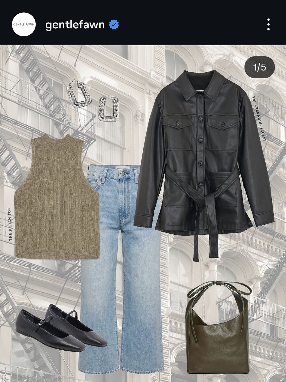 Gentle Fawn Black Faux Leather Jacket - Picture 3 of 5